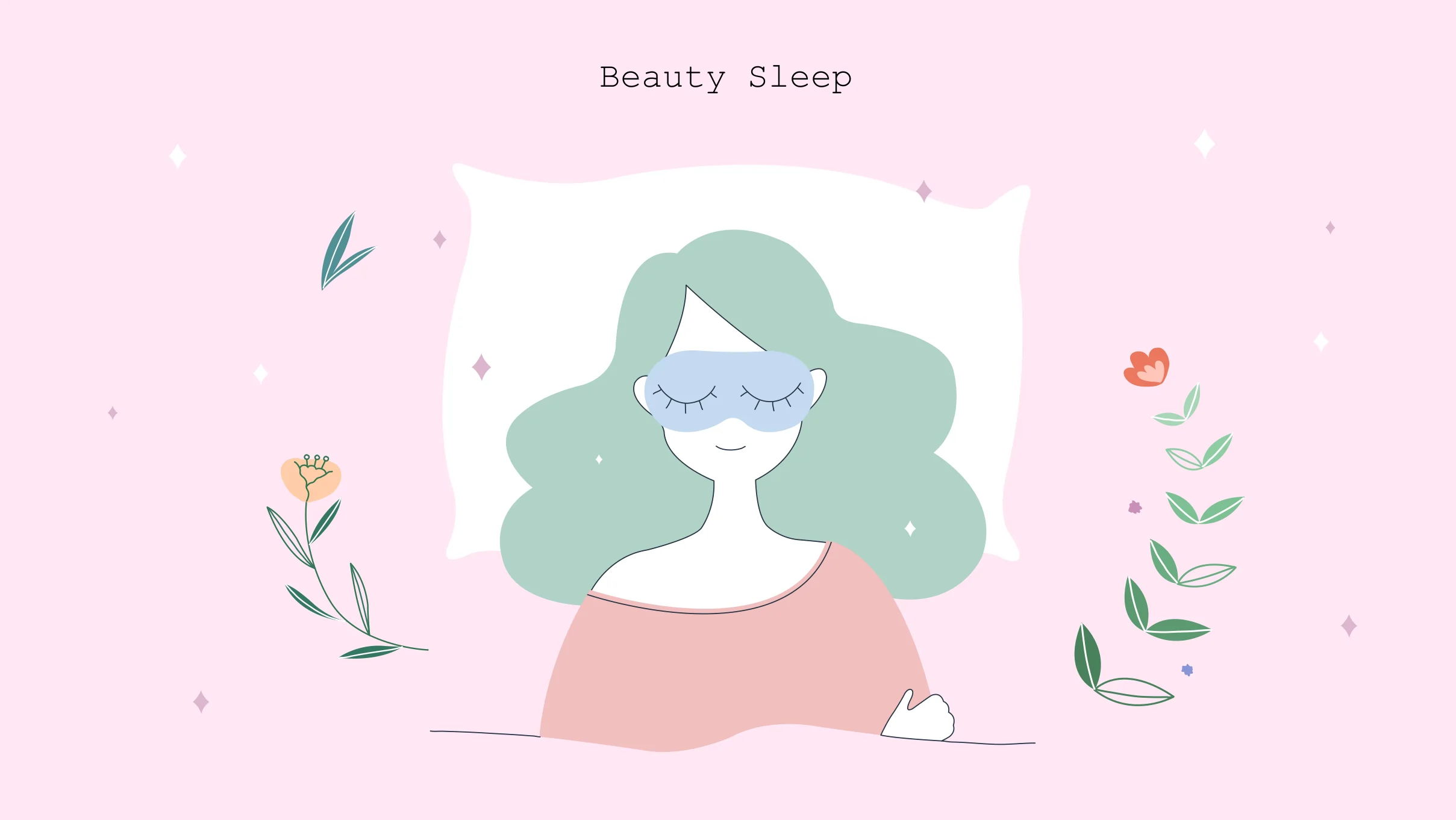 illustration of women sleep