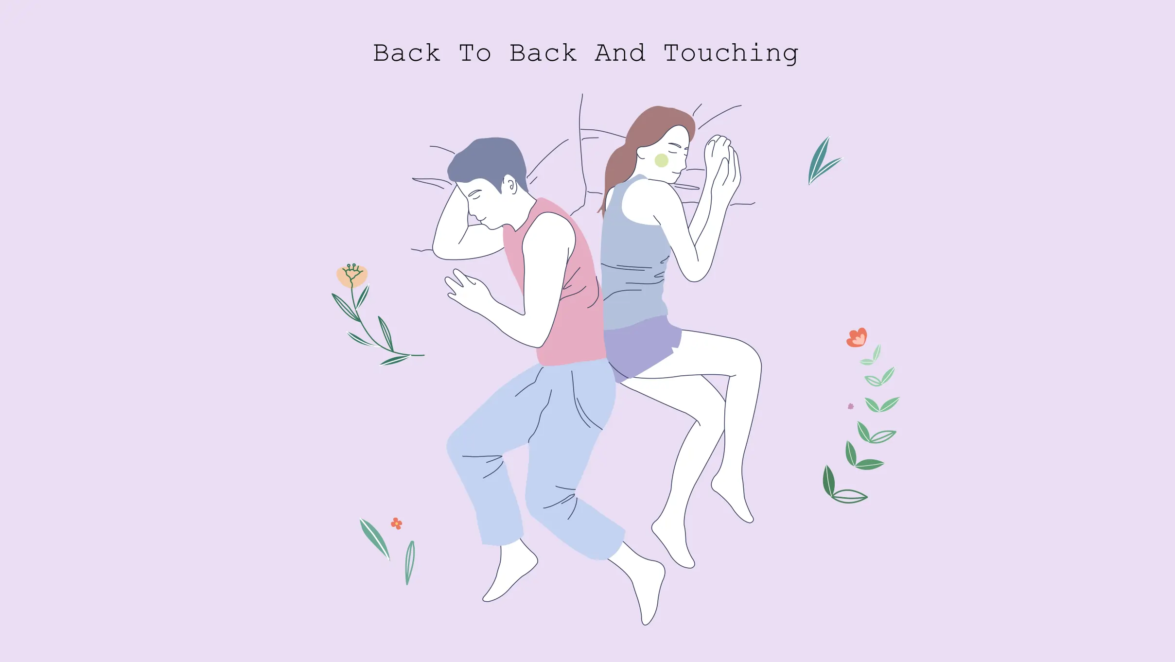 xxx Back to back and touching Illustration of Back to back and touching