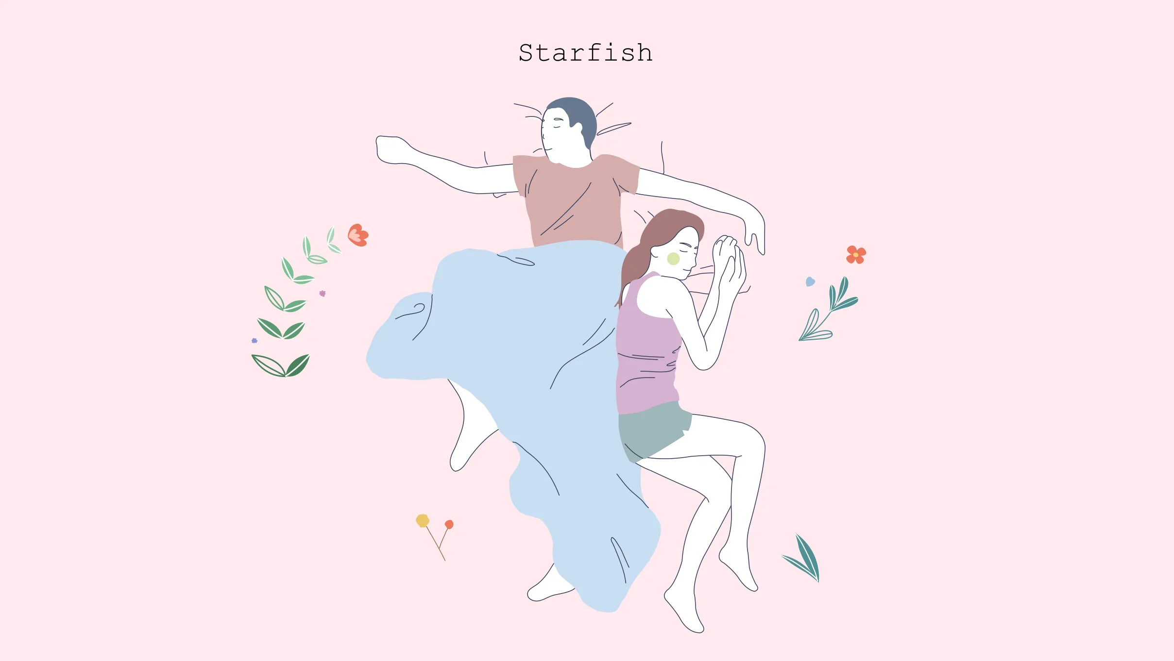 xxx Starfish Illustration of Starfish-sleep position