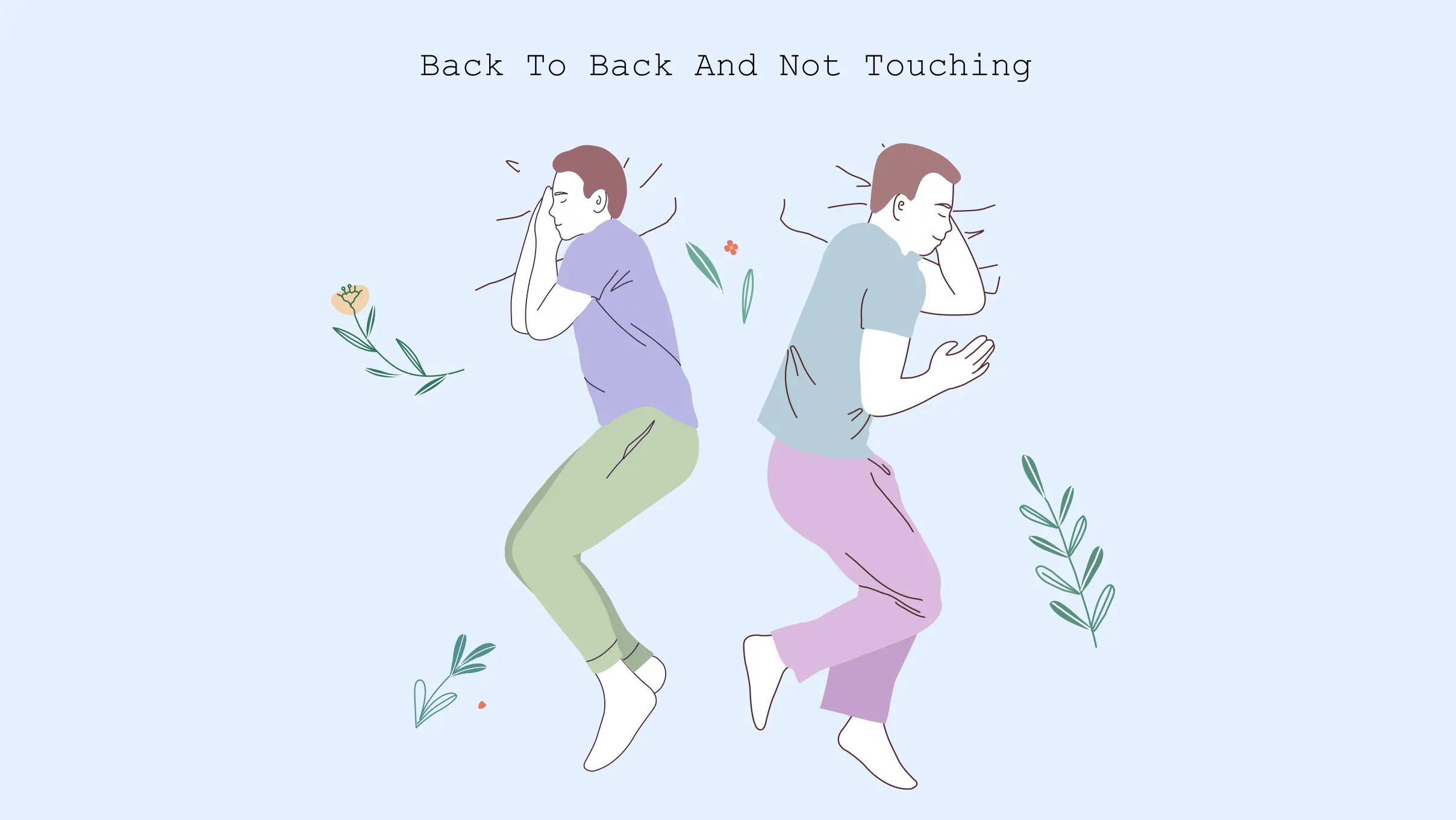 xxx back to back and not touching Illustration of back-to-back and not touching-Sleeping Position