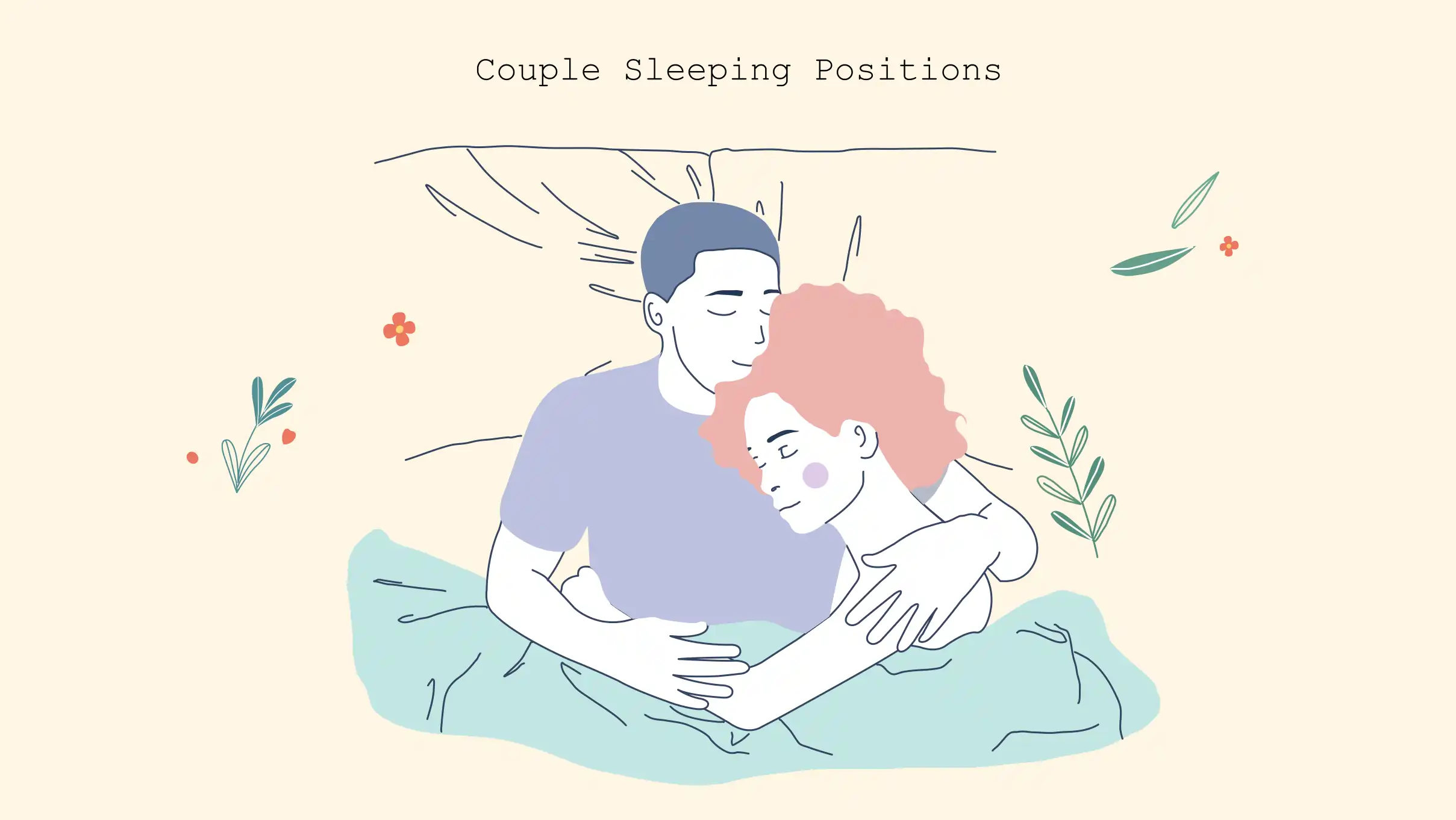 xxx couple sleeping positions Illustration of couple sleeping