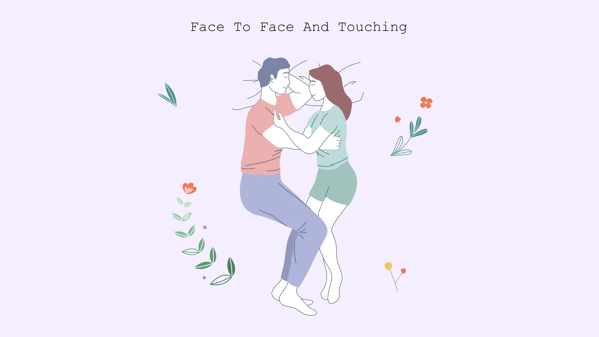 xxx face to face and touching position Illustration of face-to-face and touching position