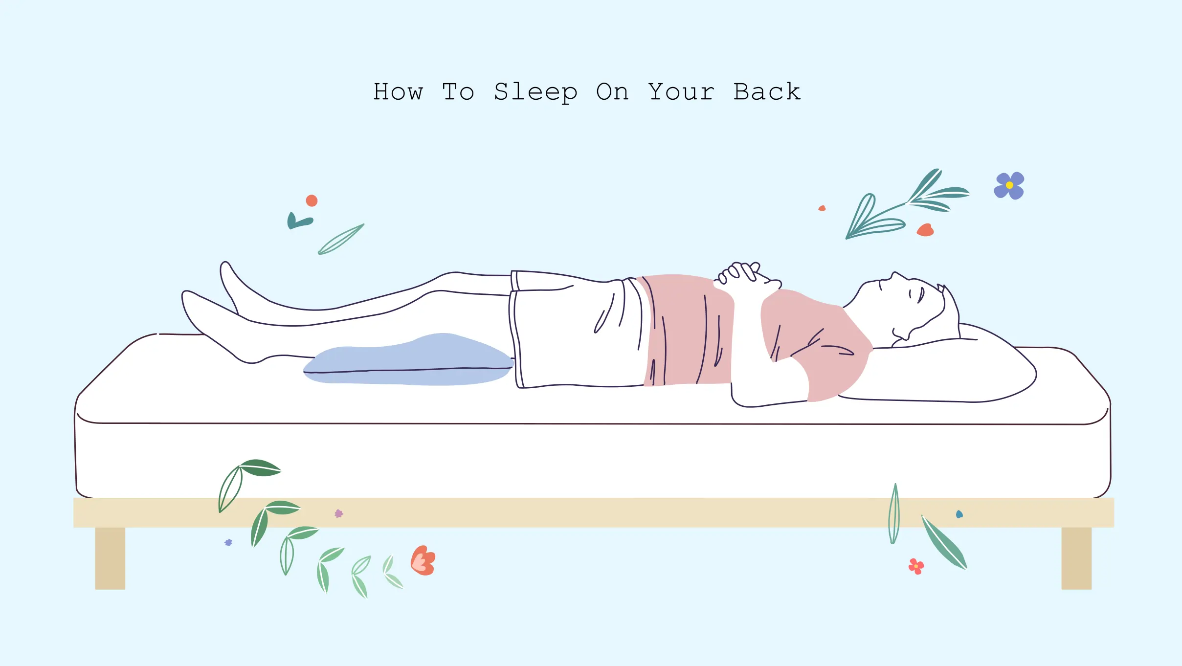 illustration of man sleeping on back
