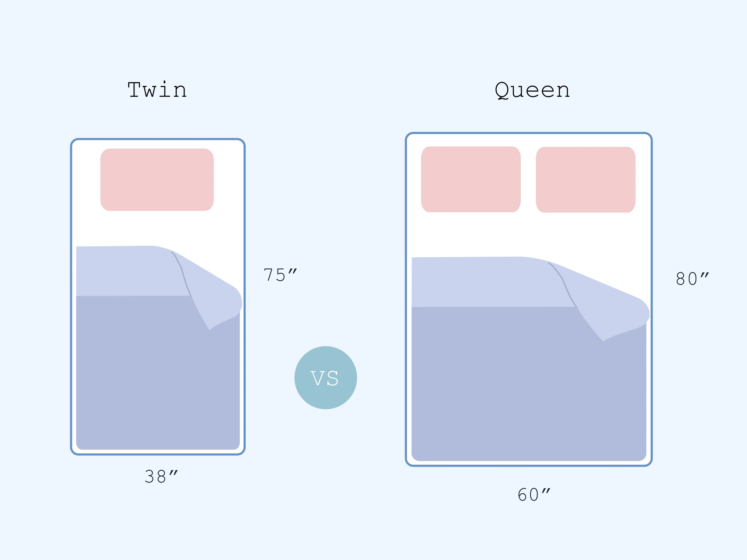 Illustration of twin vs queen