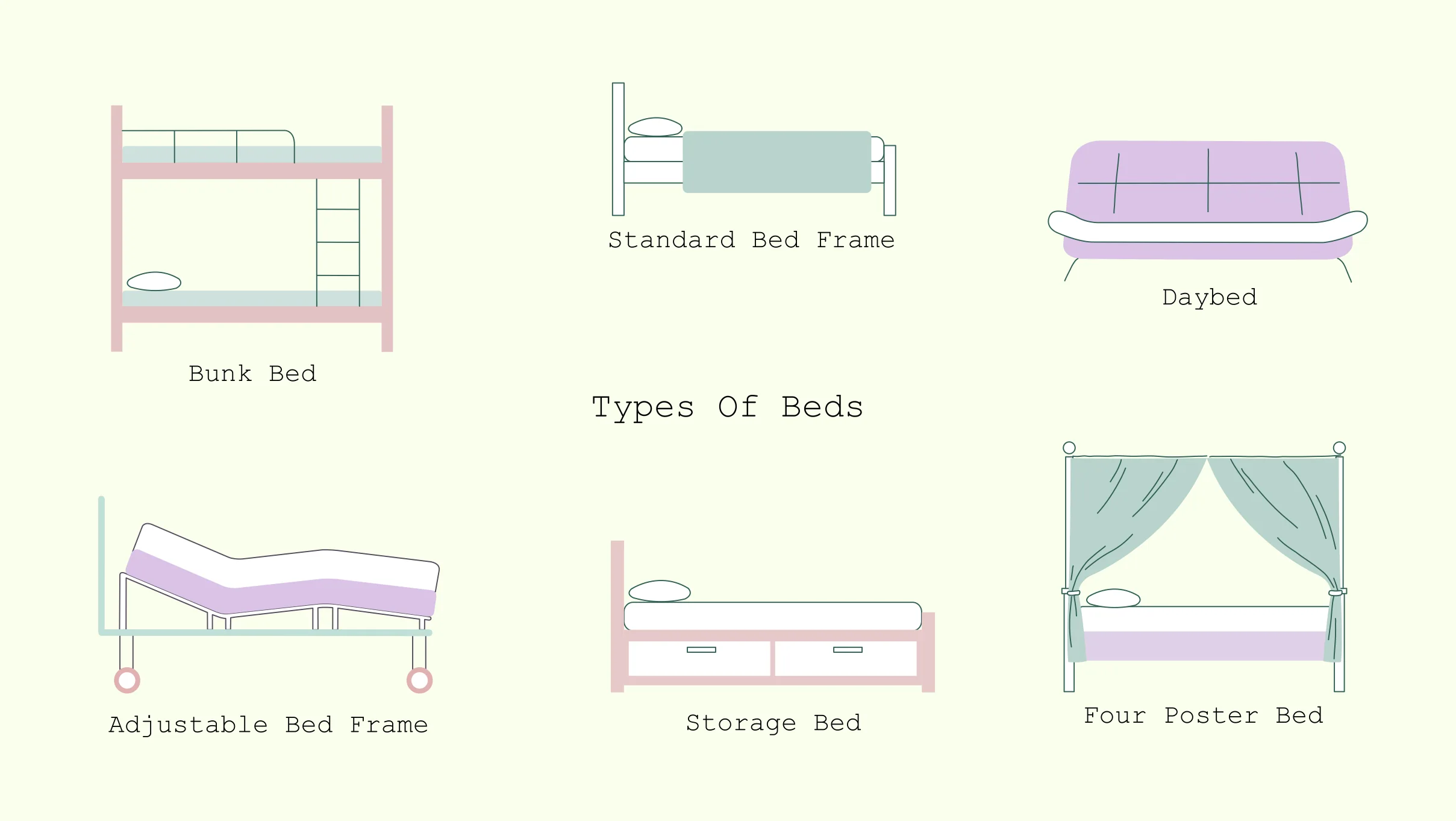illustration of type of beds