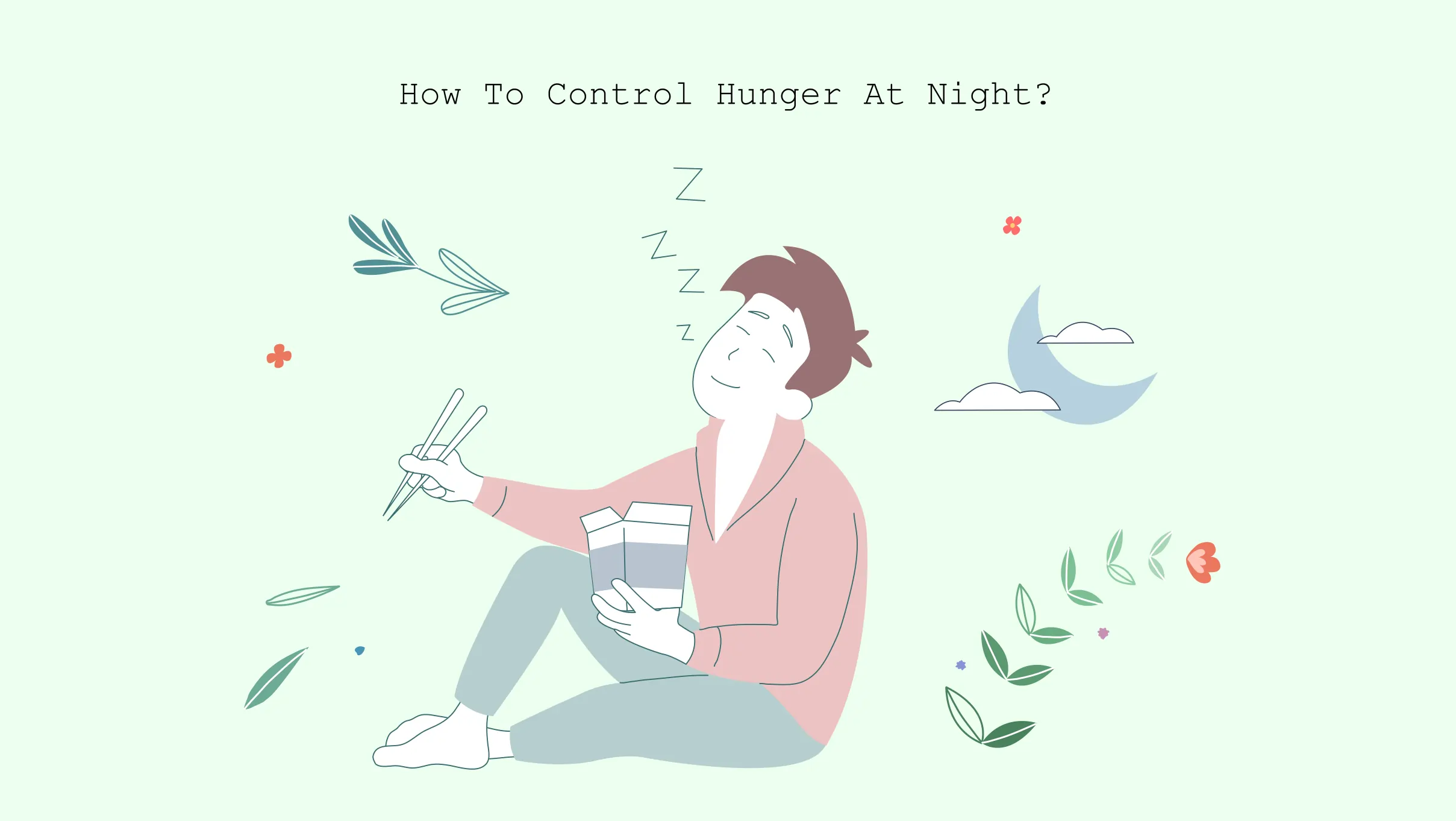 xxx how to control hunger at night illustration of man feeling hungry
