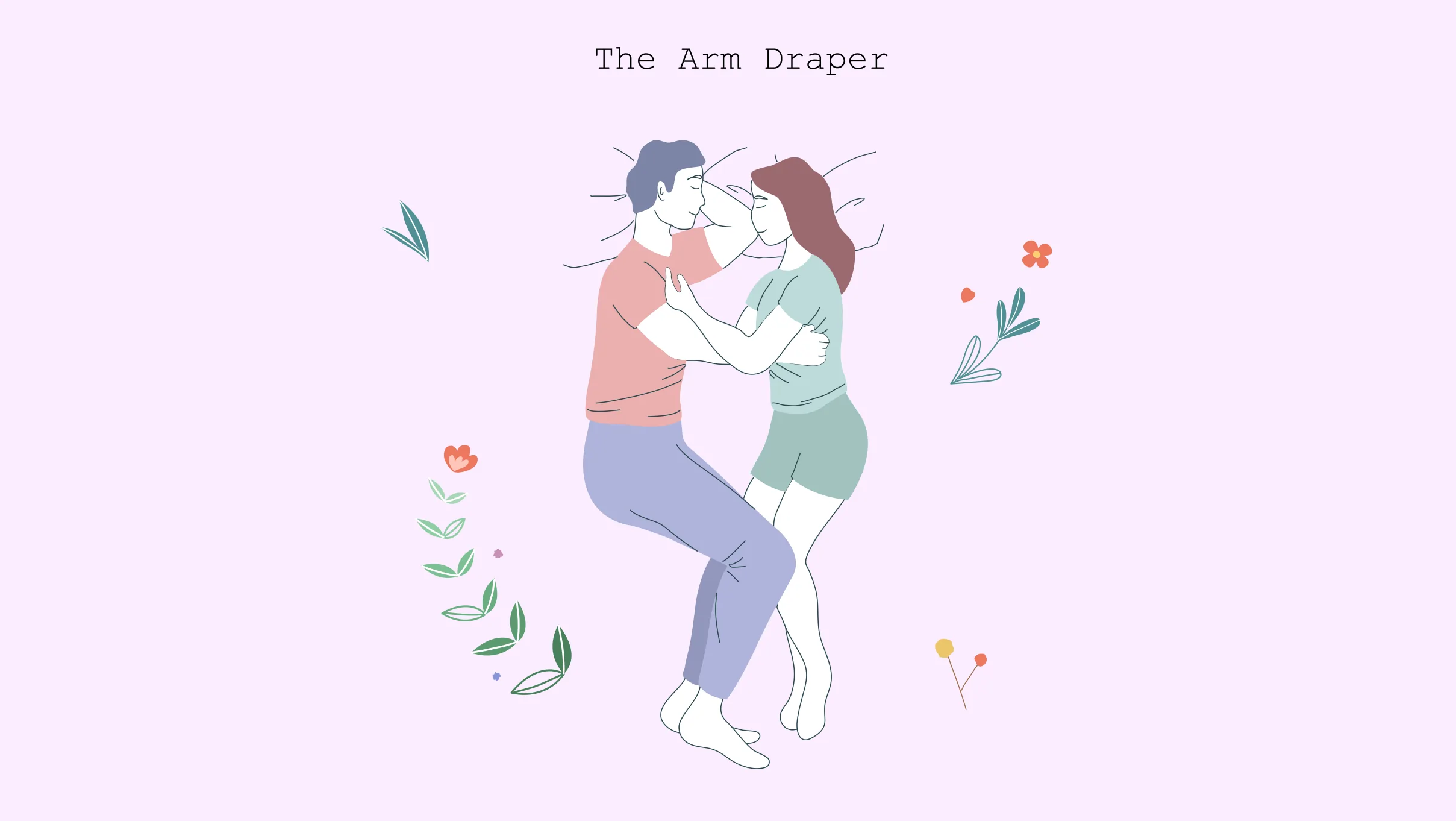 Couple sleeping in arm-draper positions