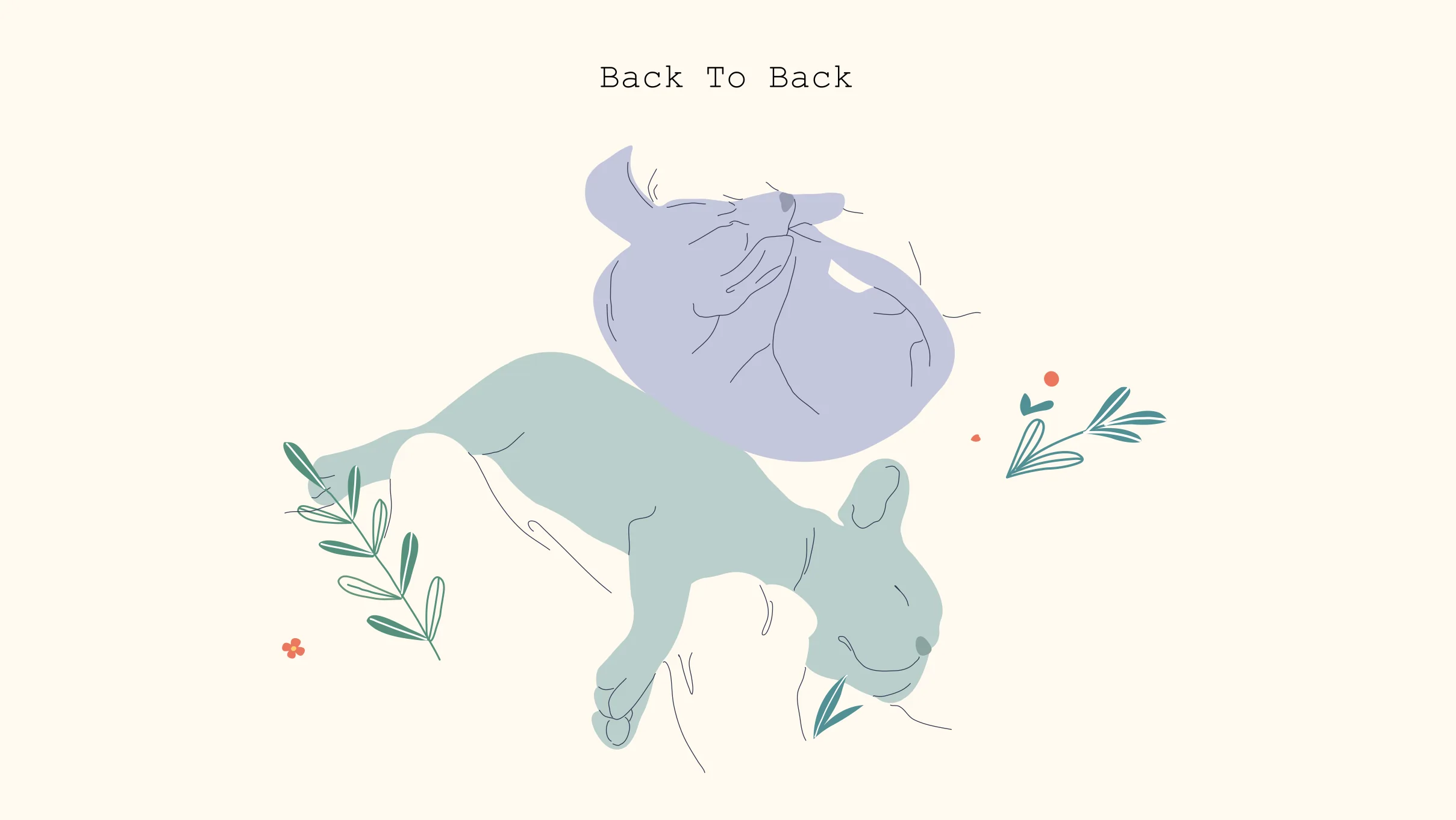 Back to back dog sleeping position