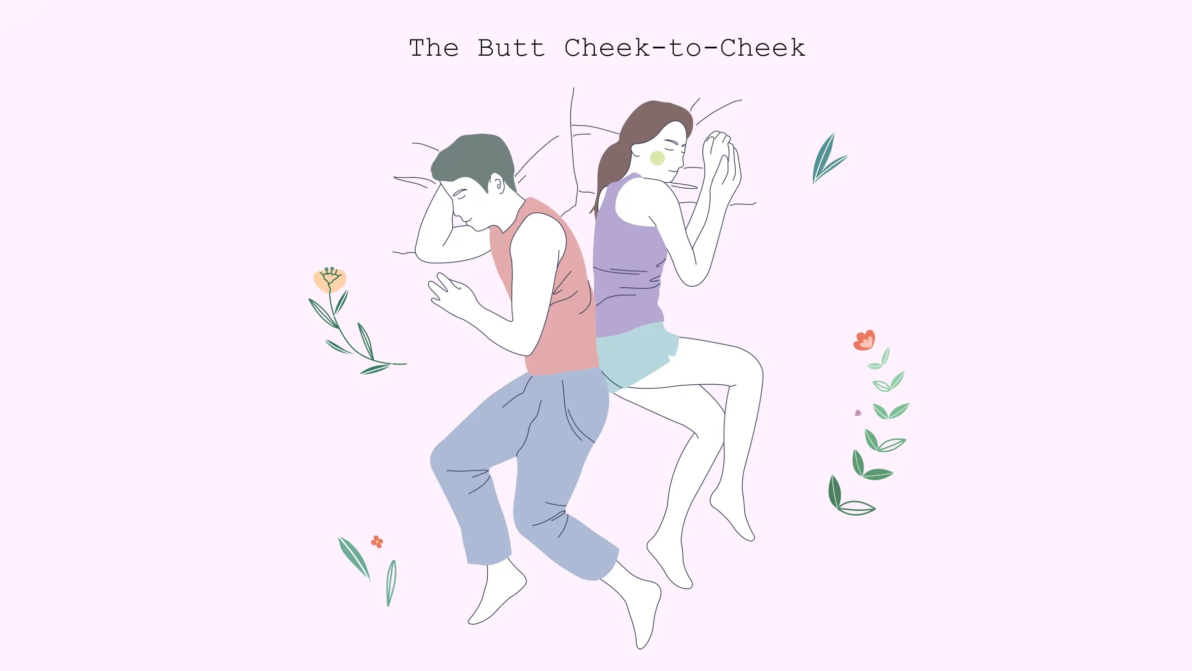 Couple sleeping in a buttocks-to-cheek sleep position
