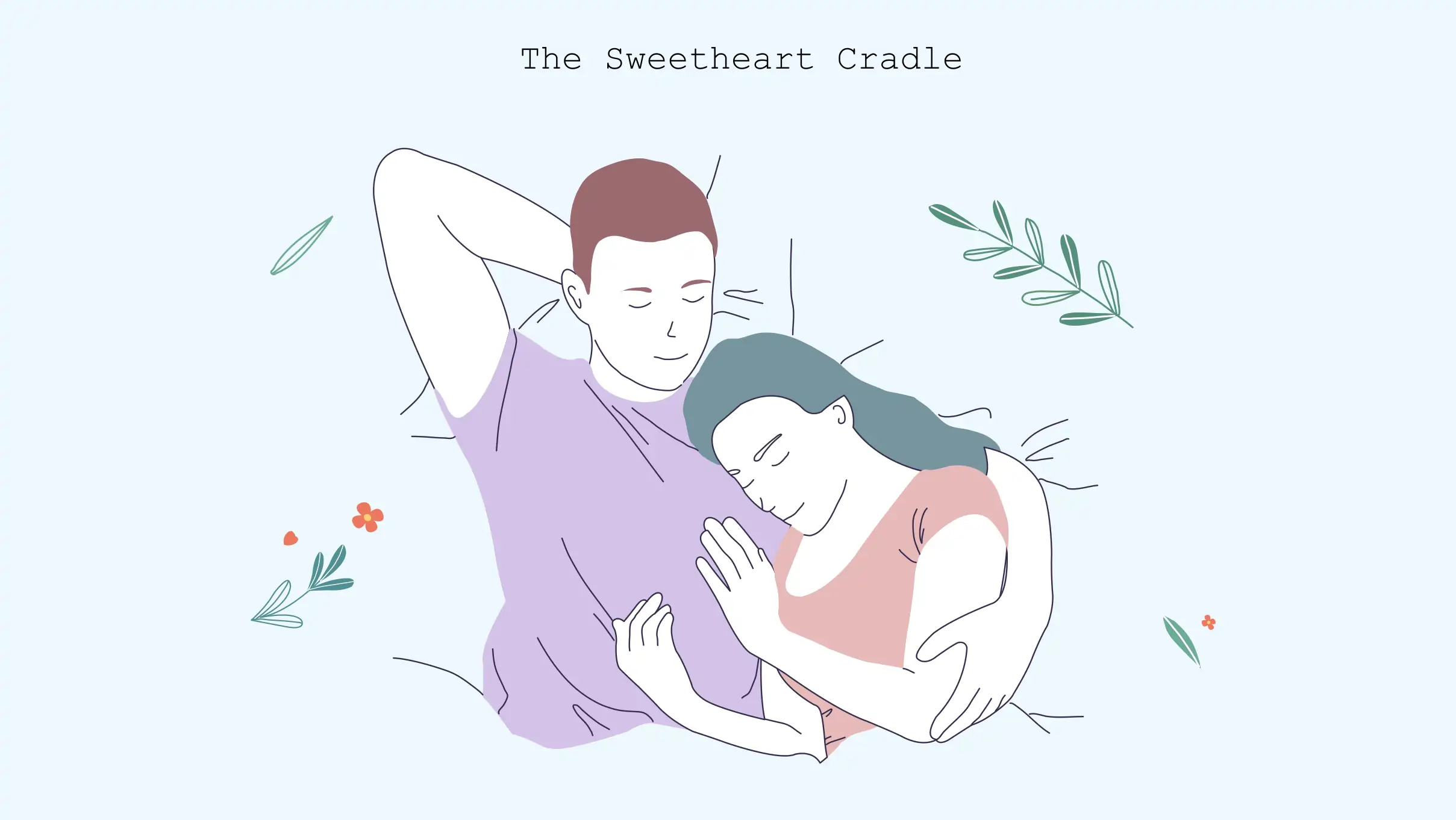 Couple sleeping in sweetheart cradle cuddling positions