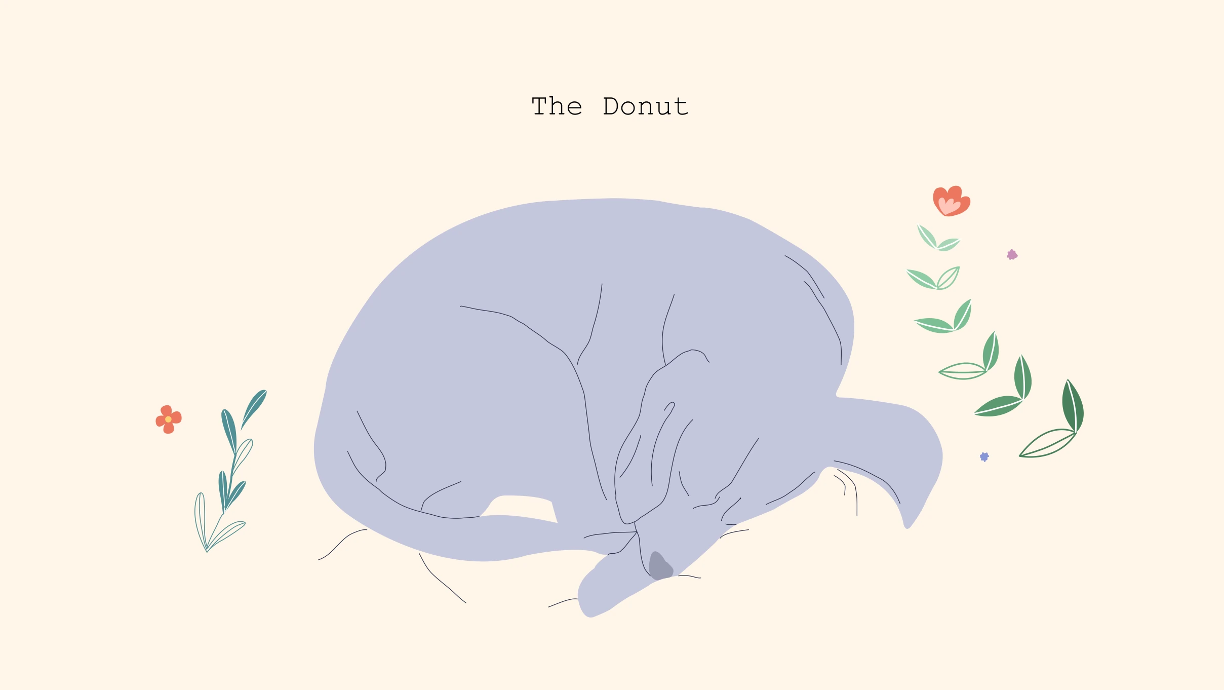 Dog sleeping in donut position